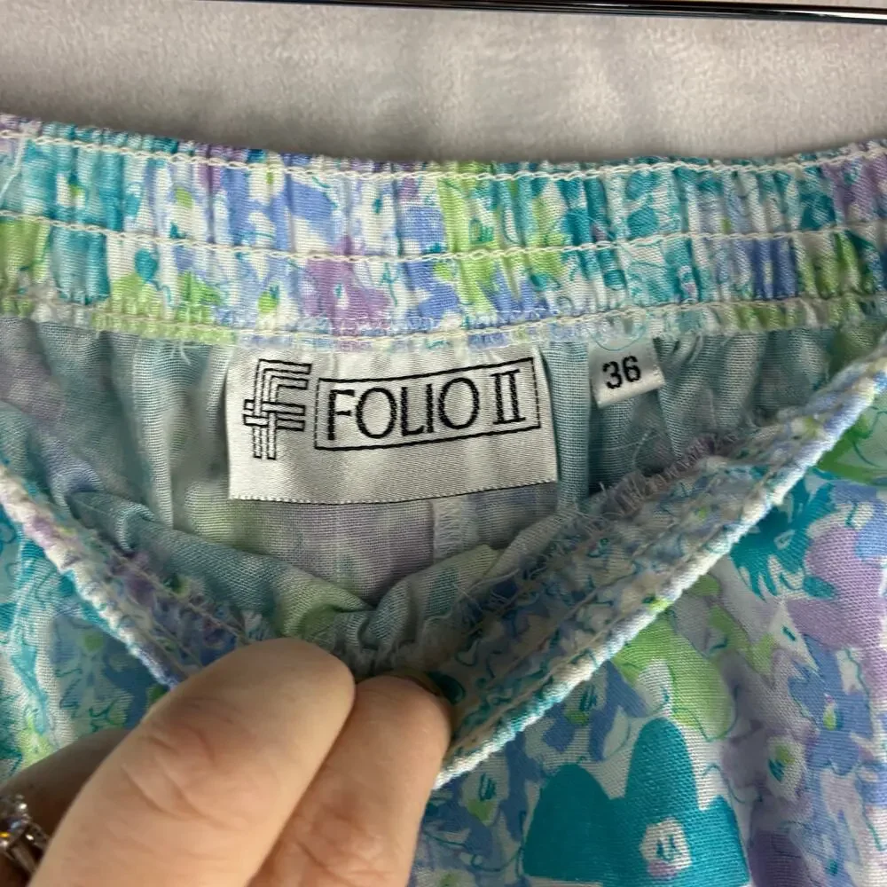Vintage Folio Pull On A-Line Floral Skirt Womens 36 Cottagecore Romantic Garden